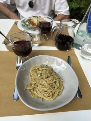 Carbonara with truffle (ok) and lasagne (not great)  at Nirvana in Florence