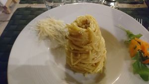 Amazing vegan carbonara! at Nirvana in Florence