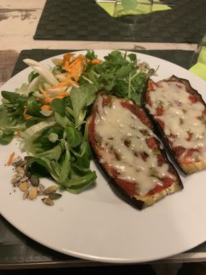 Eggplant Parm, vegan!  at Nirvana in Florence