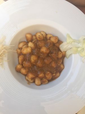 Gnocchi with red pesto  at Nirvana in Florence