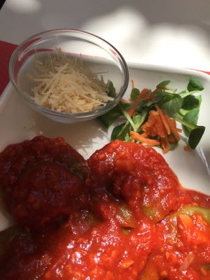 Ravioli with soy ragout  at Nirvana in Florence