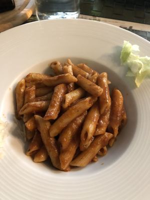 Pasta with red sauce at Nirvana in Florence