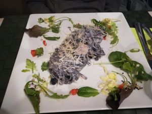 Blueberry tagliollini at Nirvana in Florence