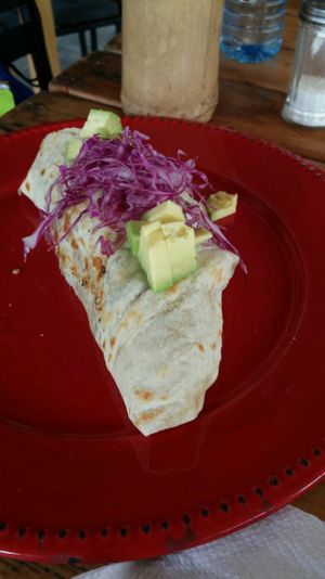 The burrito was very filling.  at Wacamole in Punta Cana