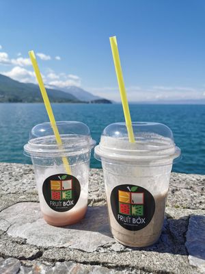 Peanut butter smoothie is the best at Fruit Box in Ohrid