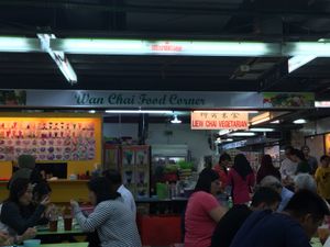 Shop front on food court at Liew Chai Vegetarian in Kota Kinabalu