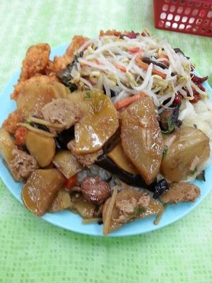 so much variety at Liew Chai Vegetarian in Kota Kinabalu