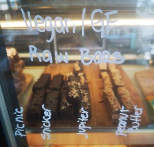 Vegan treats in the cabinet at Coco + Boho in Spearwood