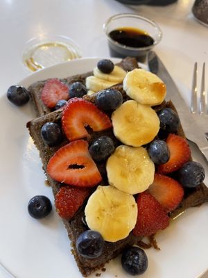 Basic waffles at Local Juicery in Flagstaff