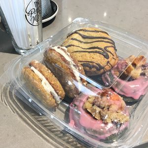 Oatmeal cookies, fudge-filled cookies, & donuts  at Move That Dough Baking Co. in Charlotte