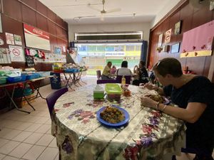 View from inside out.   at Nature Vegetarian in Sandakan