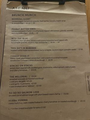 Brunch menu at The Kasbar in 