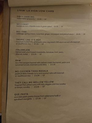 Livin’ la Vida low carb menu at The Kasbar in 