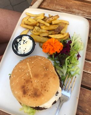 black bean burger set  at The Kasbar in 