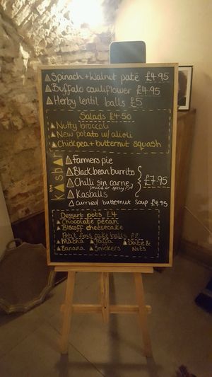 menu (example;) at The Kasbar in 