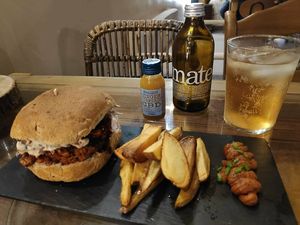 Jackfruit burger in the Kashbar at The Kasbar in 