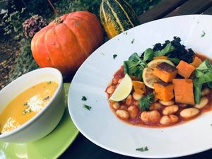 vegan a nd glutenfree lunch meny
 at Natureza in Prague