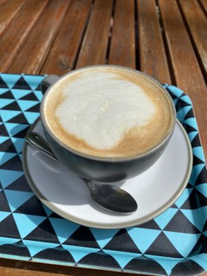 Coffee with soymilk  at Natureza in Prague