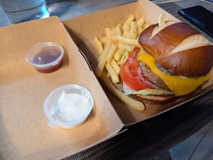 Vegan burger at Natureza in Prague