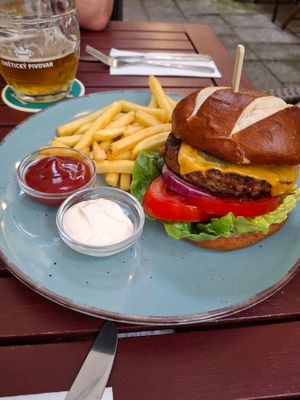 Vegan Burger at Natureza in Prague