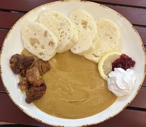 traditional czech ‟svíčková“!  at Natureza in Prague
