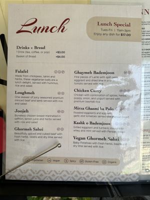 Lunch  at AnAr Persian Cusine in Richmond