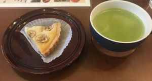 Banana tart, soy milk matcha at Thallo in Kobe