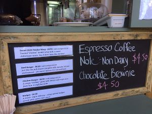 menu at Bonorong Wildlife Sanctuary Kiosk and Shop in Brighton