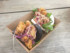 Bang bang cauliflower bao at Bonorong Wildlife Sanctuary Kiosk and Shop in Brighton