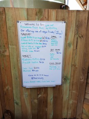 Entirely vegan menu (Winter 2018) at Bonorong Wildlife Sanctuary Kiosk and Shop in Brighton