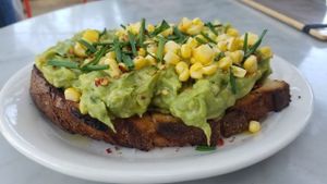 vegan avocado toast at Pitfire Pizza - Mar Vista in Los Angeles