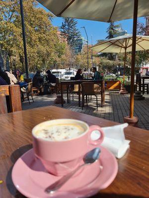 Capuccino at Katako Veg in Santiago