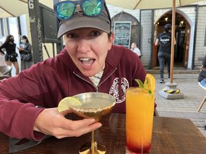 Tequila Margarita and Tequila Sunrise at Katako Veg in Santiago