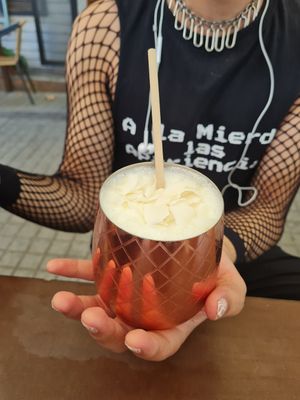 Piña colada at Katako Veg in Santiago