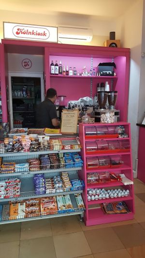 Coffee bar and typical Cologne Büdchen Kiosk at Koln Kiosk in Cologne