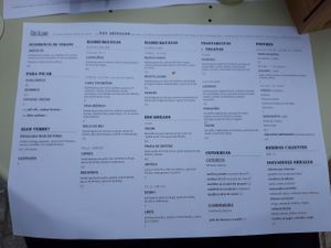 Carta at etel&pan in Fisterra