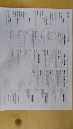 Menu page 1 at etel&pan in Fisterra