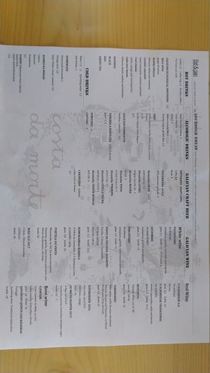 Menu page 2 at etel&pan in Fisterra