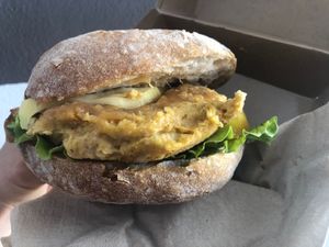 Lourido (vegetarian), with tetilla cheese at etel&pan in Fisterra