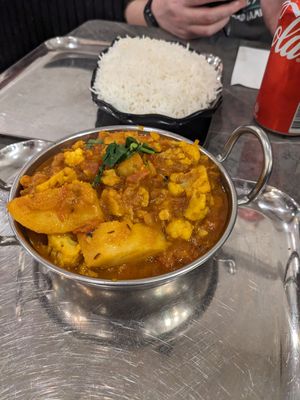 Aloo Gobi (vegan) at Saravana Bhavan in Melbourne