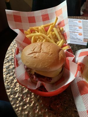 Hash brown burger   at Cantina Leeds in Leeds