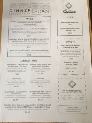 The Old Red Bus Station All Vegan Menu at Cantina Leeds in Leeds