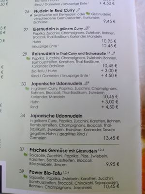 Menu at Kittichai - Ehrenstr in Cologne