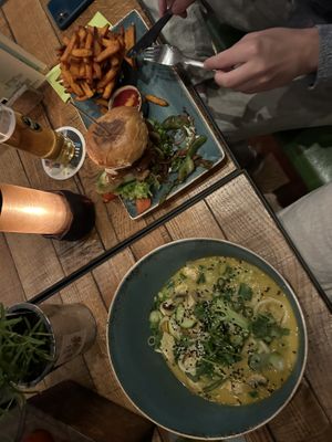Vegan Udon Curry Soup, Vegetarian Burger   at Kittichai - Ehrenstr in Cologne