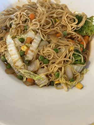 Vegan tree noodles, the “chicken” was eaten before I could snap the photo  at Vegan Tree in Matawan