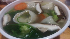 Wonton soup at Vegan Tree in Matawan