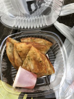 Scallion pancakes at Vegan Tree in Matawan