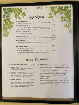 Menu at Vegan Tree in Matawan