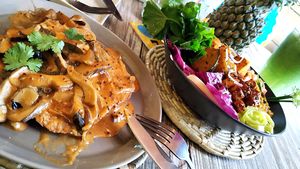 Veganized toast with mushrooms at Cafe Secret Alley in Kandy