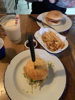 Burgs, chips and milkshake  at Soul Burger in Parramatta